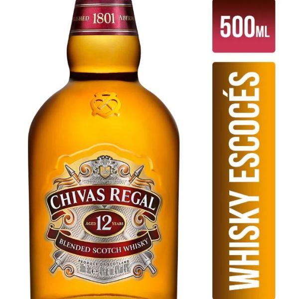 WHISKY CHIVAS REGAL 12 A?OS X 500